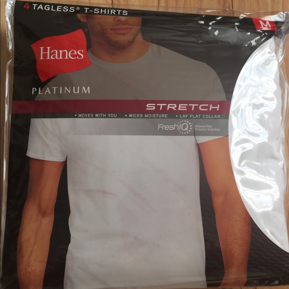 Hanes Platinum Stretch Crew Neck T-Shirts, 4 pack